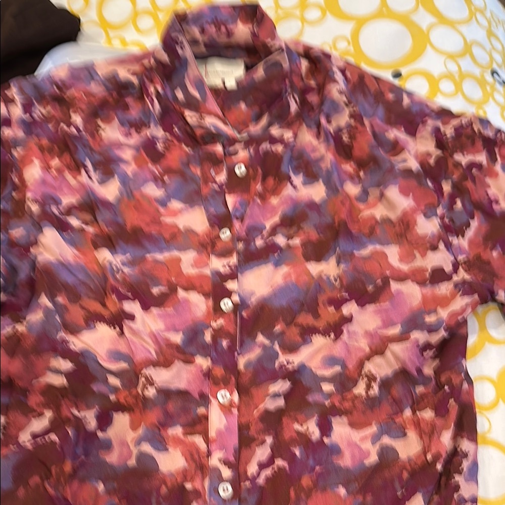 Colorful Camouflage Button-Up Shirt